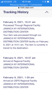 International Transit. Processed Through Regional Facility JAMAICA
