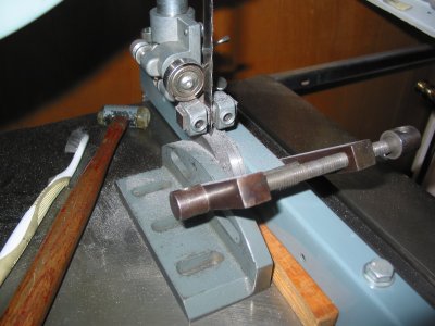 138 Setup for Cutting Thin Slices of Bar Stock.JPG