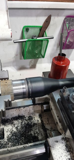 Vortex scope adapter in lathe.jpg