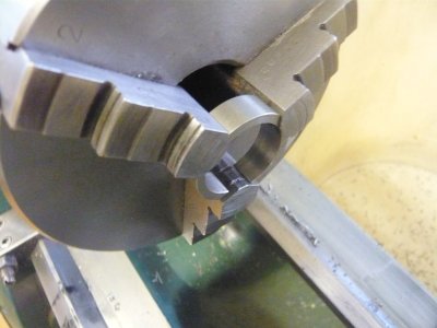 Photo 14 Grinding spacers fitted between jaws.JPG