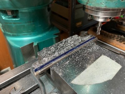 84 The Setup for Milling the Thin Stainless Steel Strap Piece.jpg